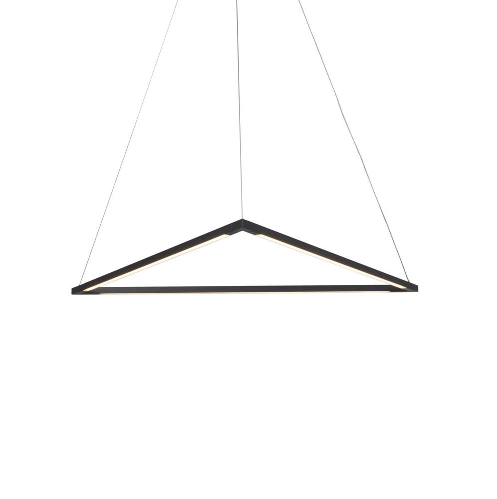 Z-Bar Pendant Medium Triangle, Soft Warm, Matte Black, 26&#34; x 23&#34;