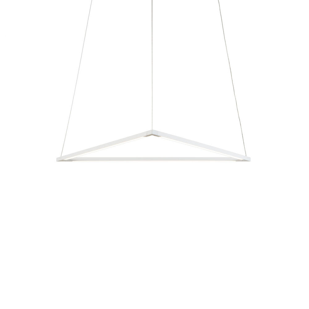 Z-Bar Pendant Medium Triangle, Soft Warm, Matte White, 26&#34; x 23&#34;