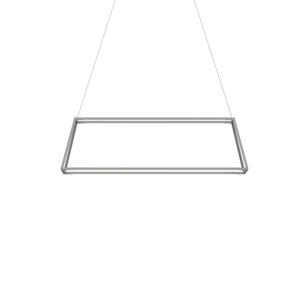 Z-Bar Pendant Rise Small Rectangle, Soft Warm, Silver, 40&#34; x 14&#34; x 12&#34;