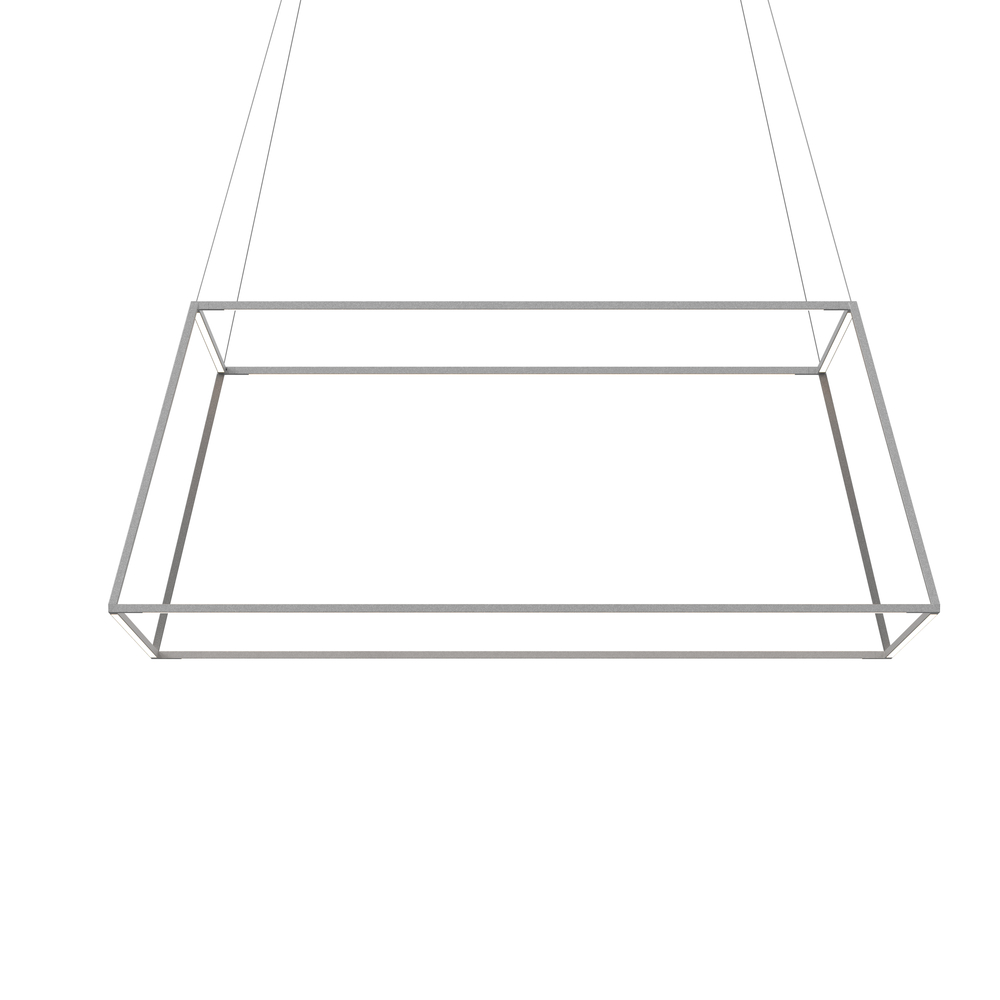 Z-Bar Pendant Rise Large Square, Soft Warm, Silver, 51&#34; x 51&#34; x 20&#34;