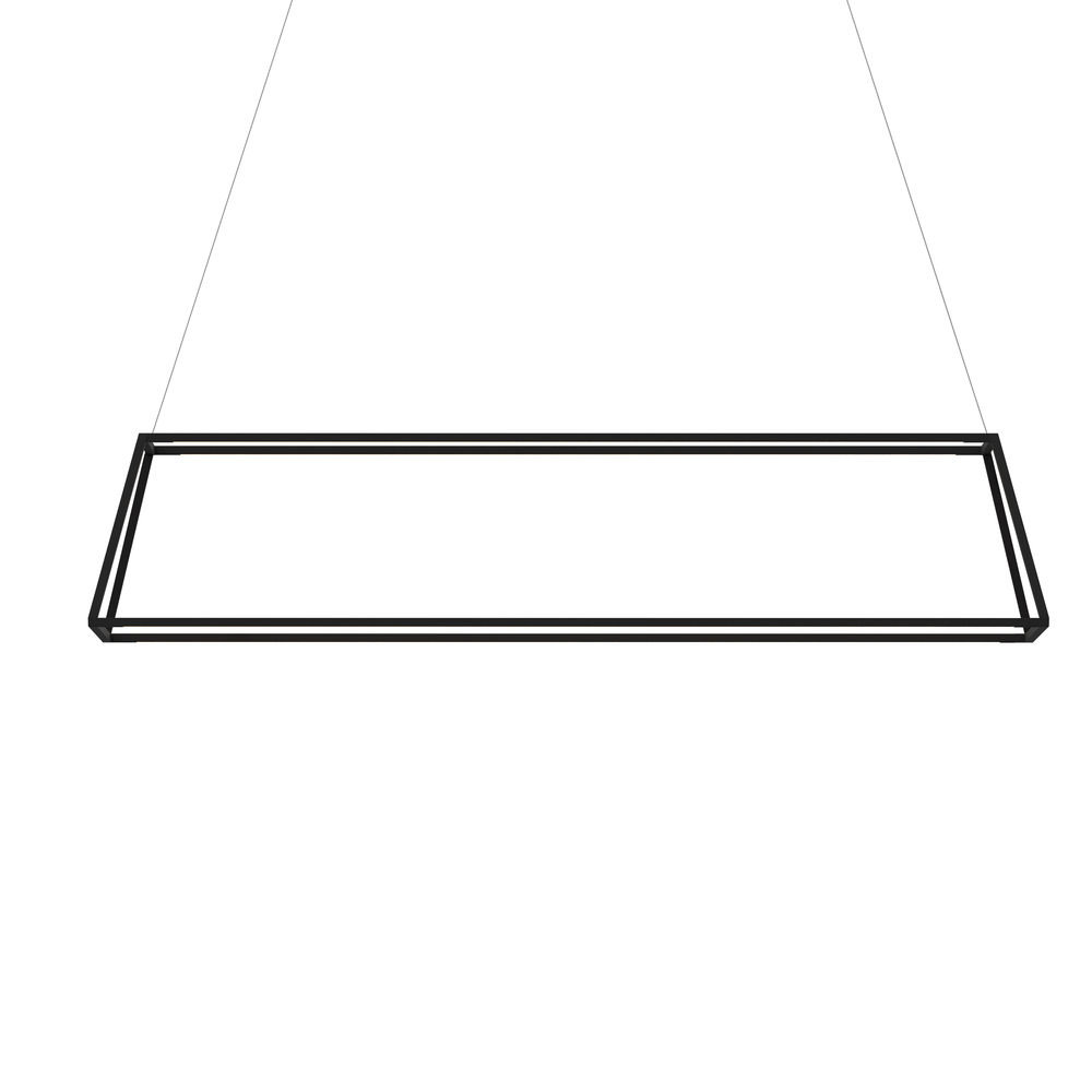 Z-Bar Pendant Rise Large Rectangle, Soft Warm, Matte Black, 56&#34; x 14&#34; x 12&#34;