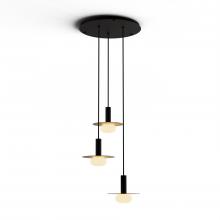 Koncept Inc CMP-C3-S-06-MTB+MBRS9+GLB - Combi Pendant 6&#34; Circular 3 Combo Matte Black with Matte Black Canopy