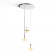 Koncept Inc CMP-C3-S-06-MWT+MBRS9+GLB - Combi Pendant 6&#34; Circular 3 Combo Matte White with Matte White Canopy