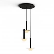 Koncept Inc CMP-C3-S-12-MTB+MBRS9+GLB - Combi Pendant 12&#34; Circular 3 Combo Matte Black with Matte Black Canopy