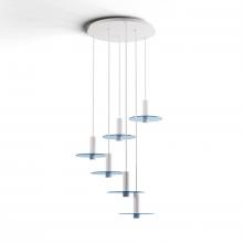 Koncept Inc CMP-C6-S-06-MWT+GBLU9 - Combi Pendant 6&#34; Circular 6 Combo Matte White with Matte White Canopy