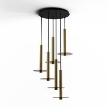 Koncept Inc CMP-C6-S-16-BRS+GTEA9 - Combi Pendant 16&#34; Circular 6 Combo Brass with Matte Black Canopy