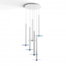 Koncept Inc CMP-C6-S-24-MWT+GBLU9 - Combi Pendant 24&#34; Circular 6 Combo Matte White with Matte White Canopy