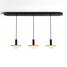 Koncept Inc CMP-L3-S-06-MTB+MBRS9+GLB - Combi Pendant 6&#34; Linear 3 Combo Matte Black with Matte Black Canopy