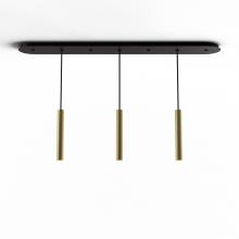 Koncept Inc CMP-L3-S-12-BRS - Combi Pendant 12&#34; Linear 3 Combo Brass with Matte Black Canopy, Suspension / Flush Mount 2-in-1