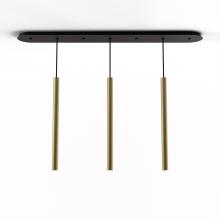 Koncept Inc CMP-L3-S-24-BRS - Combi Pendant 24&#34; Linear 3 Combo Brass with Matte Black Canopy, Suspension / Flush Mount 2-in-1