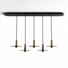 Koncept Inc CMP-L5-S-06-BRS+GTEA9 - Combi Pendant 6&#34; Linear 5 Combo Brass with Matte Black Canopy