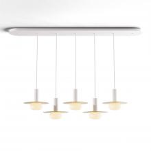 Koncept Inc CMP-L5-S-06-MWT+MBRS9+GLB - Combi Pendant 6&#34; Linear 5 Combo Matte White with Matte White Canopy