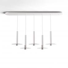 Koncept Inc CMP-L5-S-12-MWT+GCLR9 - Combi Pendant 12&#34; Linear 5 Combo Matte White with Matte White Canopy, 9&#34; glass plate (Clear)