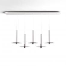 Koncept Inc CMP-L5-S-12-MWT+GDGY9 - Combi Pendant 12&#34; Linear 5 Combo Matte White with Matte White Canopy