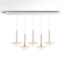 Koncept Inc CMP-L5-S-12-MWT+MBRS9+GLB - Combi Pendant 12&#34; Linear 5 Combo Matte White with Matte White Canopy