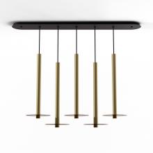 Koncept Inc CMP-L5-S-24-BRS+GTEA9 - Combi Pendant 24&#34; Linear 5 Combo Brass with Matte Black Canopy