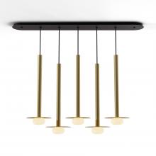 Koncept Inc CMP-L5-S-24-BRS+MBRS9+GLB - Combi Pendant 24&#34; Linear 5 Combo Brass with Matte Black Canopy