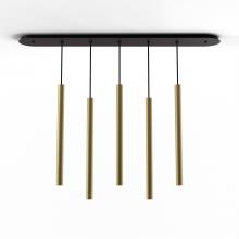 Koncept Inc CMP-L5-S-24-BRS - Combi Pendant 24&#34; Linear 5 Combo Brass with Matte Black Canopy, Suspension / Flush Mount 2-in-1