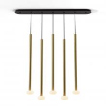 Koncept Inc CMP-L5-S-36-BRS+NA+GLB - Combi Pendant 36&#34; Linear 5 Combo Brass with Matte Black Canopy