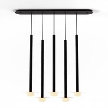 Koncept Inc CMP-L5-S-36-MTB+MBRS9+GLB - Combi Pendant 36&#34; Linear 5 Combo Matte Black with Matte Black Canopy