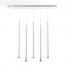 Koncept Inc CMP-L5-S-36-MWT+GCLR9 - Combi Pendant 36&#34; Linear 5 Combo Matte White with Matte White Canopy