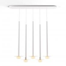 Koncept Inc CMP-L5-S-36-MWT+MBRS9+GLB - Combi Pendant 36&#34; Linear 5 Combo Matte White with Matte White Canopy