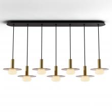 Koncept Inc CMP-L7-S-06-BRS+GTEA9+GLB - Combi Pendant 6&#34; Linear 7 Combo Brass with Matte Black Canopy