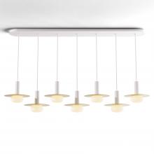 Koncept Inc CMP-L7-S-06-MWT+MBRS9+GLB - Combi Pendant 6" Linear 7 Combo Matte White with Matte White Canopy