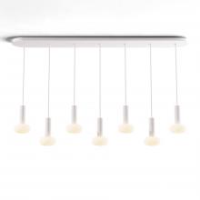 Koncept Inc CMP-L7-S-06-MWT+NA+GLB - Combi Pendant 6&#34; Linear 7 Combo Matte White with Matte White Canopy, Glass Ball attachment, Susp