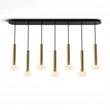 Koncept Inc CMP-L7-S-12-BRS+NA+GLB - Combi Pendant 12" Linear 7 Combo Brass with Matte Black Canopy