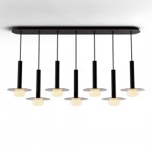 Koncept Inc CMP-L7-S-12-MTB+GDGY9+GLB - Combi Pendant 12&#34; Linear 7 Combo Matte Black with Matte Black Canopy