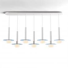 Koncept Inc CMP-L7-S-12-MWT+GBLU9+GLB - Combi Pendant 12&#34; Linear 7 Combo Matte White with Matte White Canopy