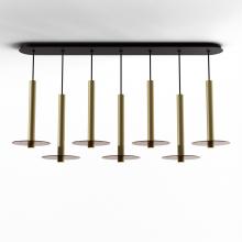 Koncept Inc CMP-L7-S-16-BRS+GTEA9 - Combi Pendant 16&#34; Linear 7 Combo Brass with Matte Black Canopy