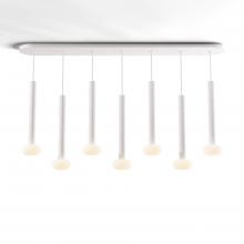 Koncept Inc CMP-L7-S-16-MWT+NA+GLB - Combi Pendant 16&#34; Linear 7 Combo Matte White with Matte White Canopy