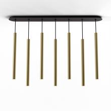 Koncept Inc CMP-L7-S-24-BRS - Combi Pendant 24&#34; Linear 7 Combo Brass with Matte Black Canopy, Suspension / Flush Mount 2-in-1