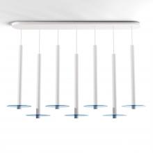 Koncept Inc CMP-L7-S-24-MWT+GBLU9 - Combi Pendant 24&#34; Linear 7 Combo Matte White with Matte White Canopy