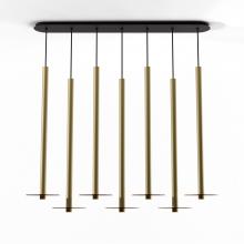 Koncept Inc CMP-L7-S-36-BRS+GTEA9 - Combi Pendant 36&#34; Linear 7 Combo Brass with Matte Black Canopy