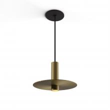 Koncept Inc CMP-S1-S-06-BRS+MBRS9 - Combi Pendant 6&#34; Single Unit Brass with Matte Black Canopy, 9&#34; metal plate (Brass) attachmen