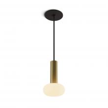 Koncept Inc CMP-S1-S-06-BRS+NA+GLB - Combi Pendant 6&#34; Single Unit Brass with Matte Black Canopy, Glass Ball attachment, Suspension / 