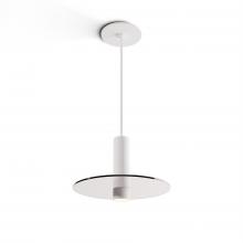 Koncept Inc CMP-S1-S-06-MWT+GCLR9 - Combi Pendant 6&#34; Single Unit Matte White with Matte White Canopy, 9&#34; glass plate (Clear) att