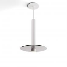 Koncept Inc CMP-S1-S-12-MWT+GDGY9 - Combi Pendant 12&#34; Single Unit Matte White with Matte White Canopy, 9&#34; glass plate (Dark Grey