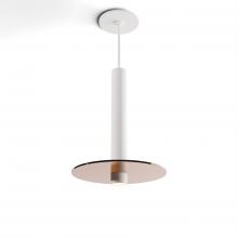 Koncept Inc CMP-S1-S-12-MWT+GTEA9 - Combi Pendant 12&#34; Single Unit Matte White with Matte White Canopy, 9&#34; glass plate (Tea Brown