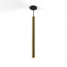 Koncept Inc CMP-S1-S-24-BRS - Combi Pendant 24&#34; Single Unit Brass with Matte Black Canopy, Suspension / Flush Mount 2-in-1