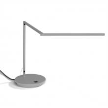 Koncept Inc ZBD3000-W-SIL-PWD - Z-Bar Desk Lamp Gen 4 (Warm Light; Silver) with 9" Power Base (USB and AC outlets)