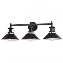 Vaxcel International W0414 - Canton 3 Light Vanity Black and Matte White