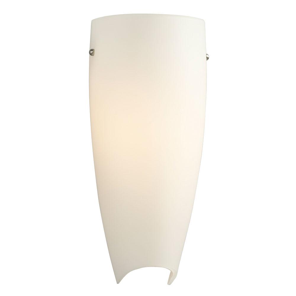 Wall Sconce - in Brushed Nickel finish with Satin White Glass