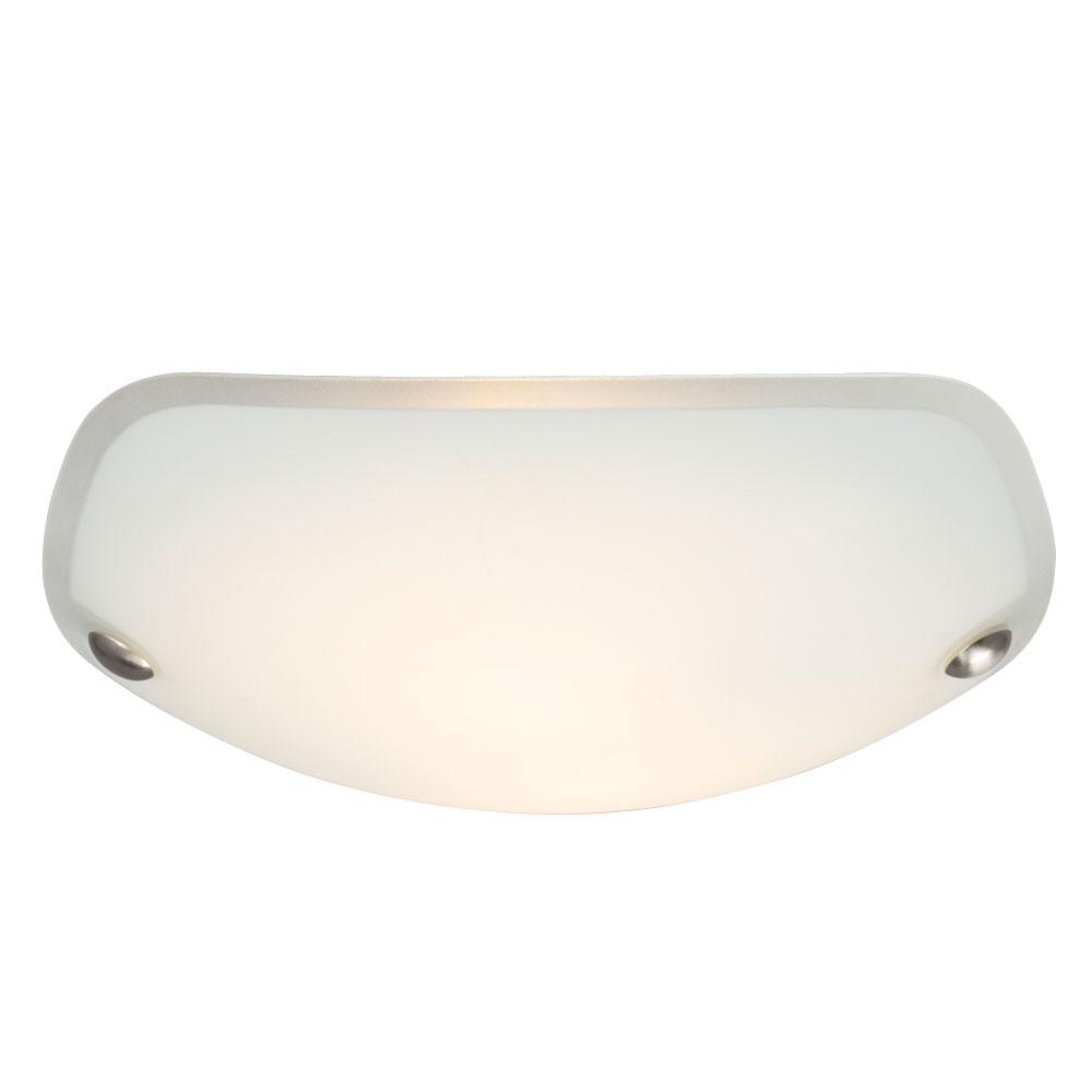 LED Flush Mount Ceiling Light - in Brushed Nickel finish with Satin White Glass