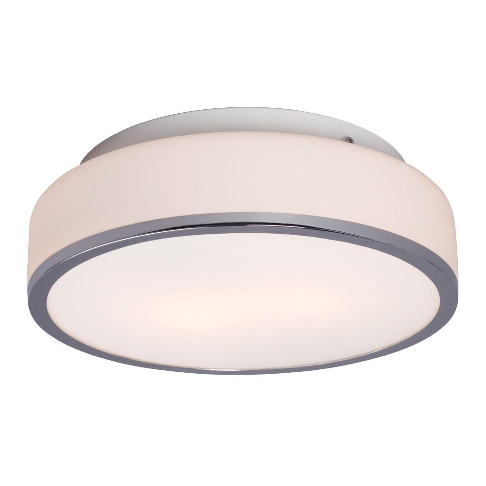 LED Flush Mount Ceiling Light - in Polished Chrome finish with White Glass