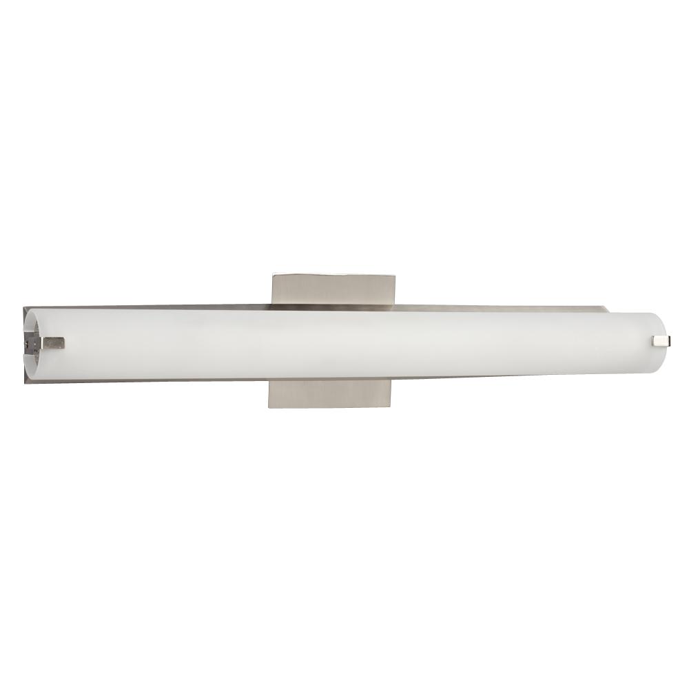 24-1/2&#34;W Vanity Light - Brushed Nickel with Frosted Glass 1x14W T5