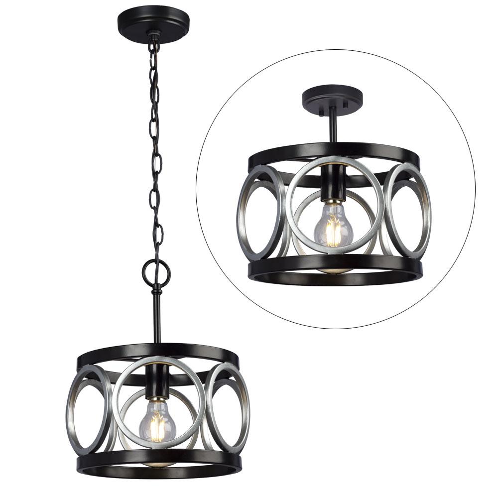 Mini-Pendant/SEMI-FLUSH SLV/BK